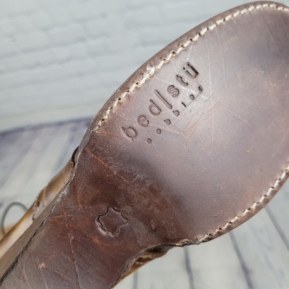 BED STU | Anabelle distressed leather lace-up heel side zip wedge boots - Picture 7 of 10